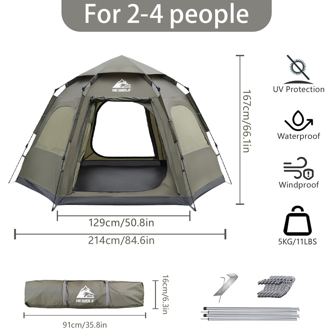 Hewolf Pop Up Tent