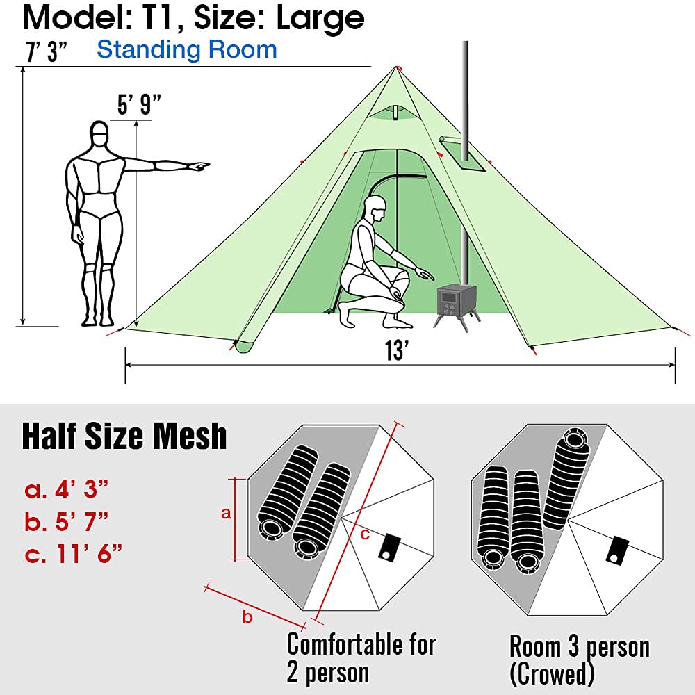 4-Person Tipi Tent