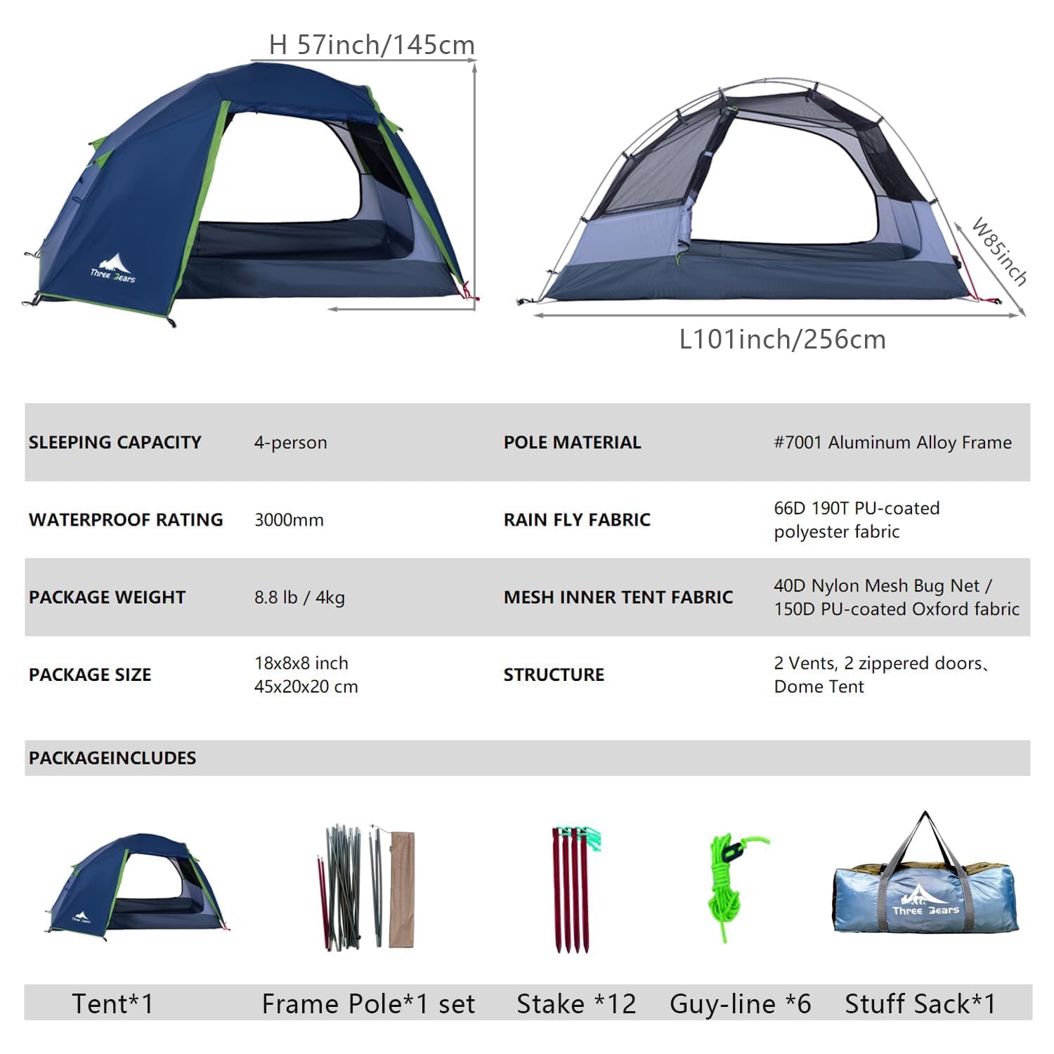 ThreeBears 4-Person Tent