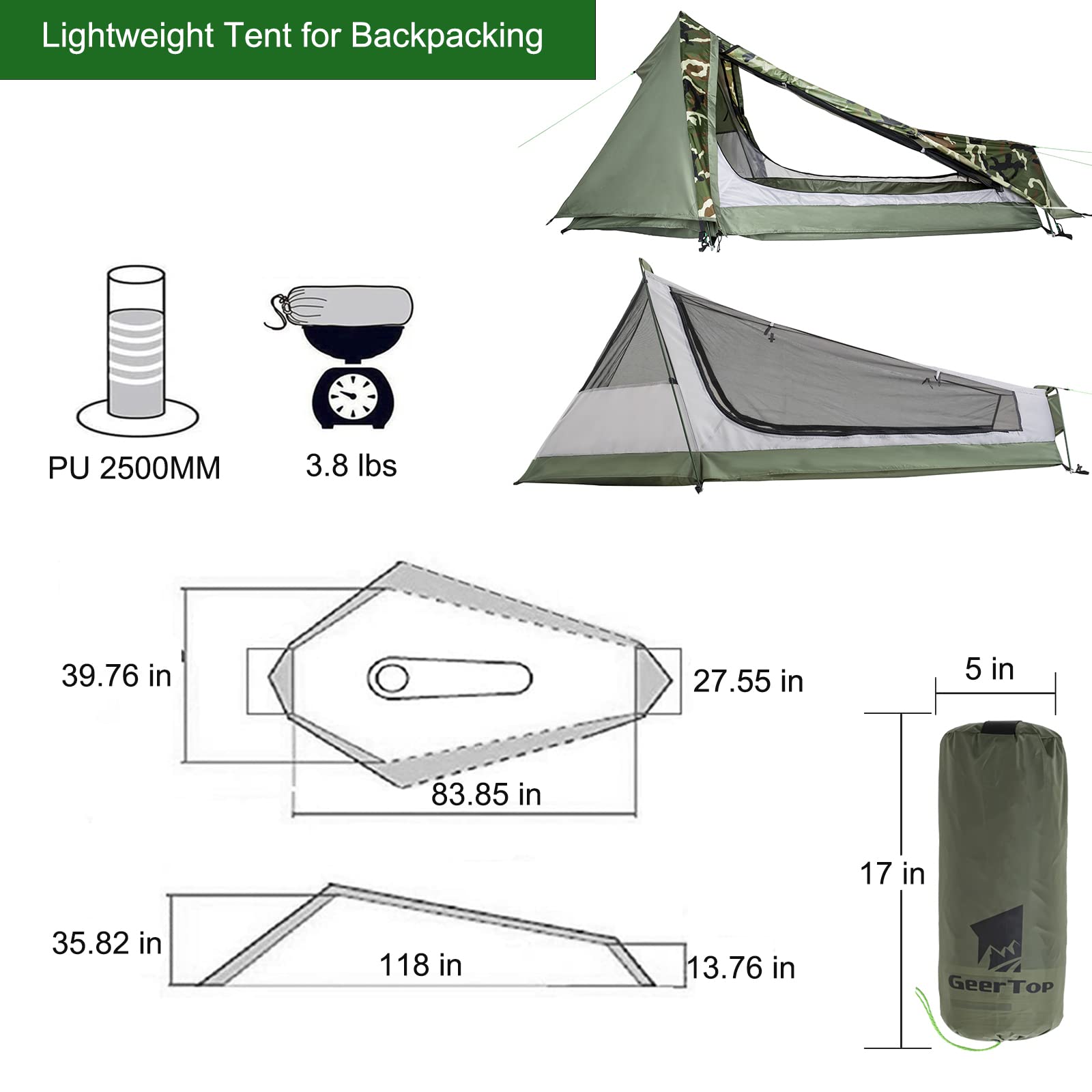 GEERTOP Ultralight 1P Bivy Tent