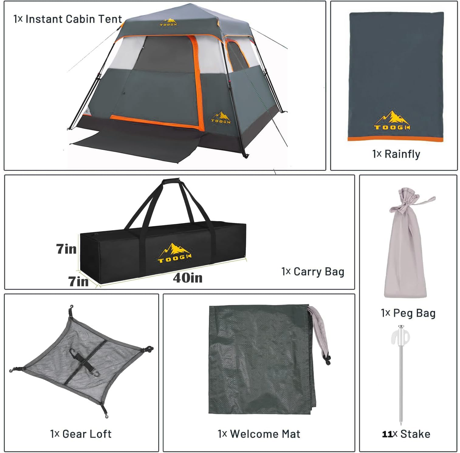 3-6P Instant Cabin Tent