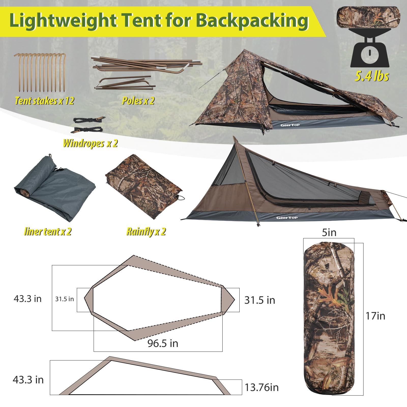 GEERTOP Ultralight 1P Bivy Tent