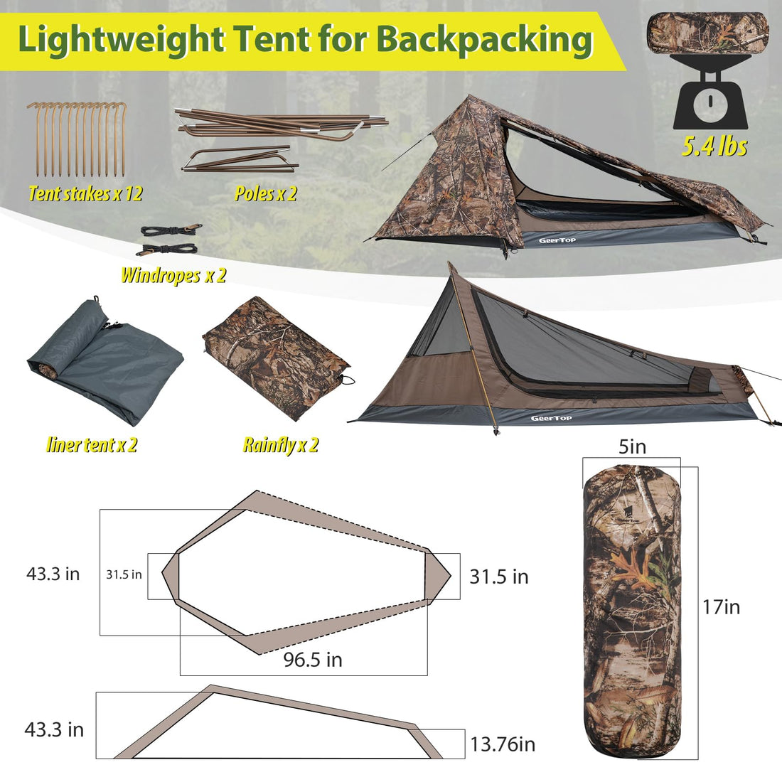 GEERTOP Ultralight 1P Bivy Tent