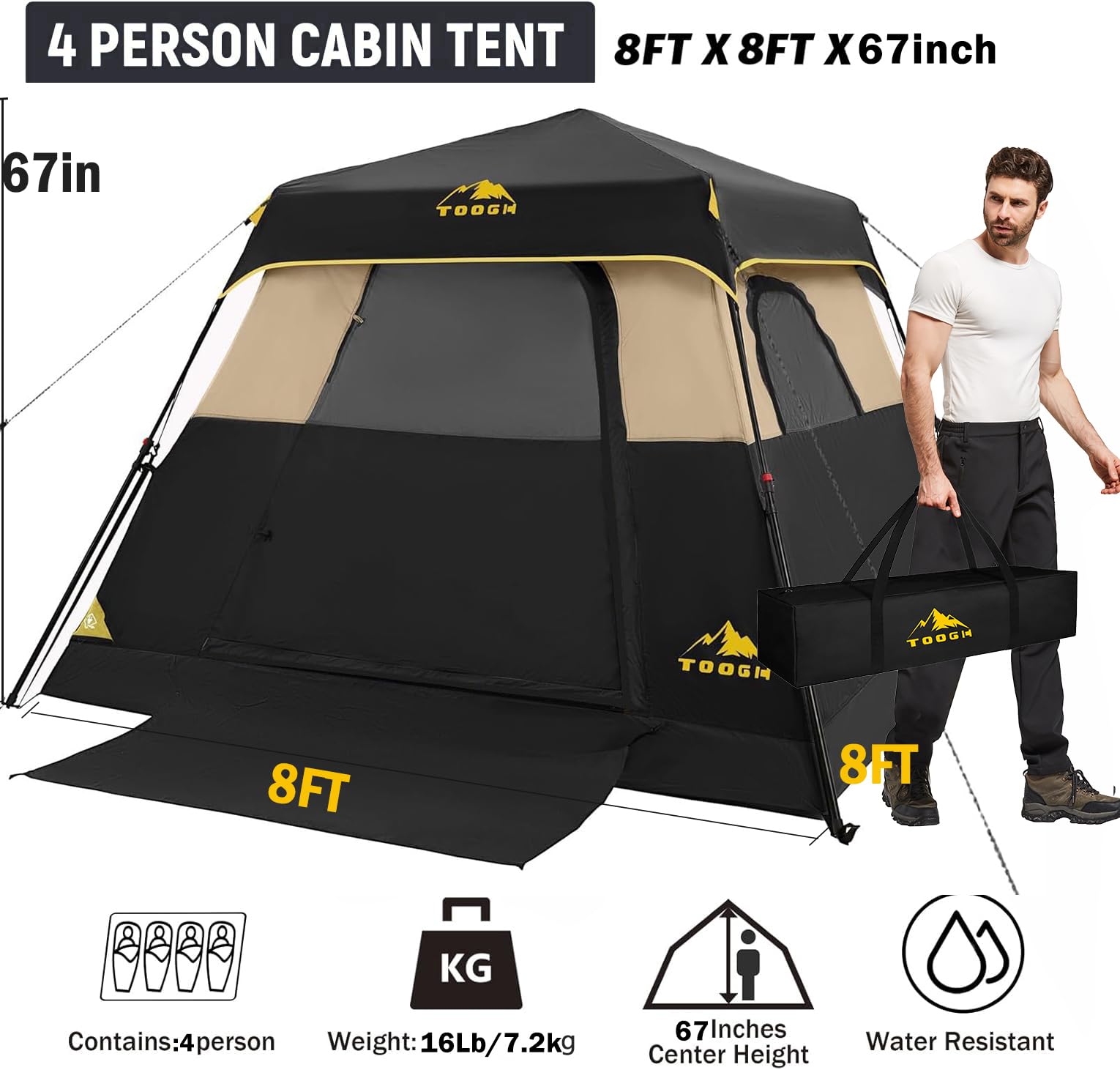3-6P Instant Cabin Tent