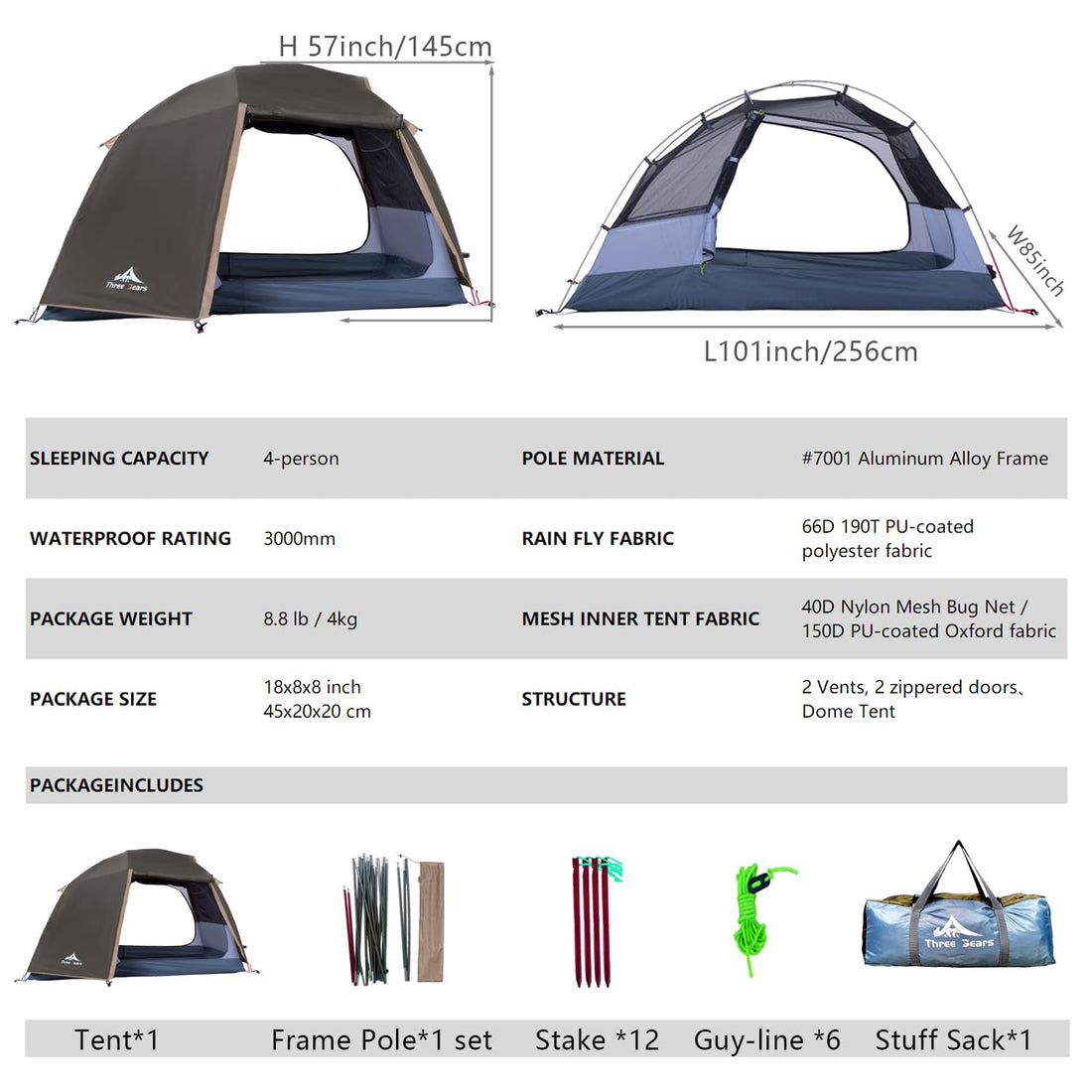 ThreeBears 4-Person Tent