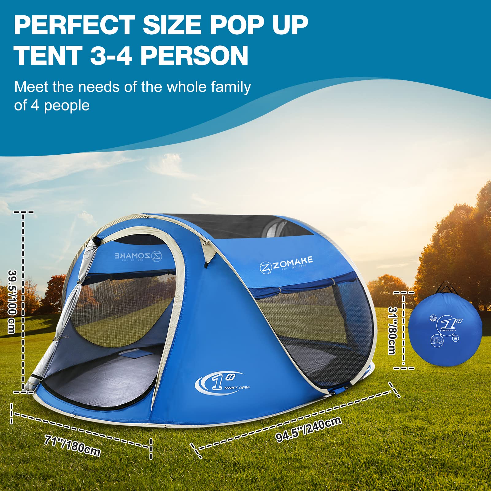 Easy Pop-Up Tent 2-4 Person