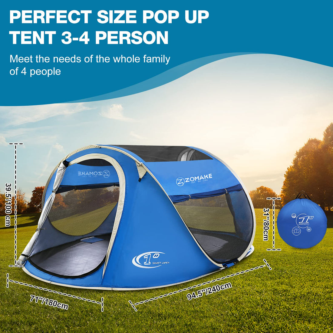 Easy Pop-Up Tent 2-4 Person
