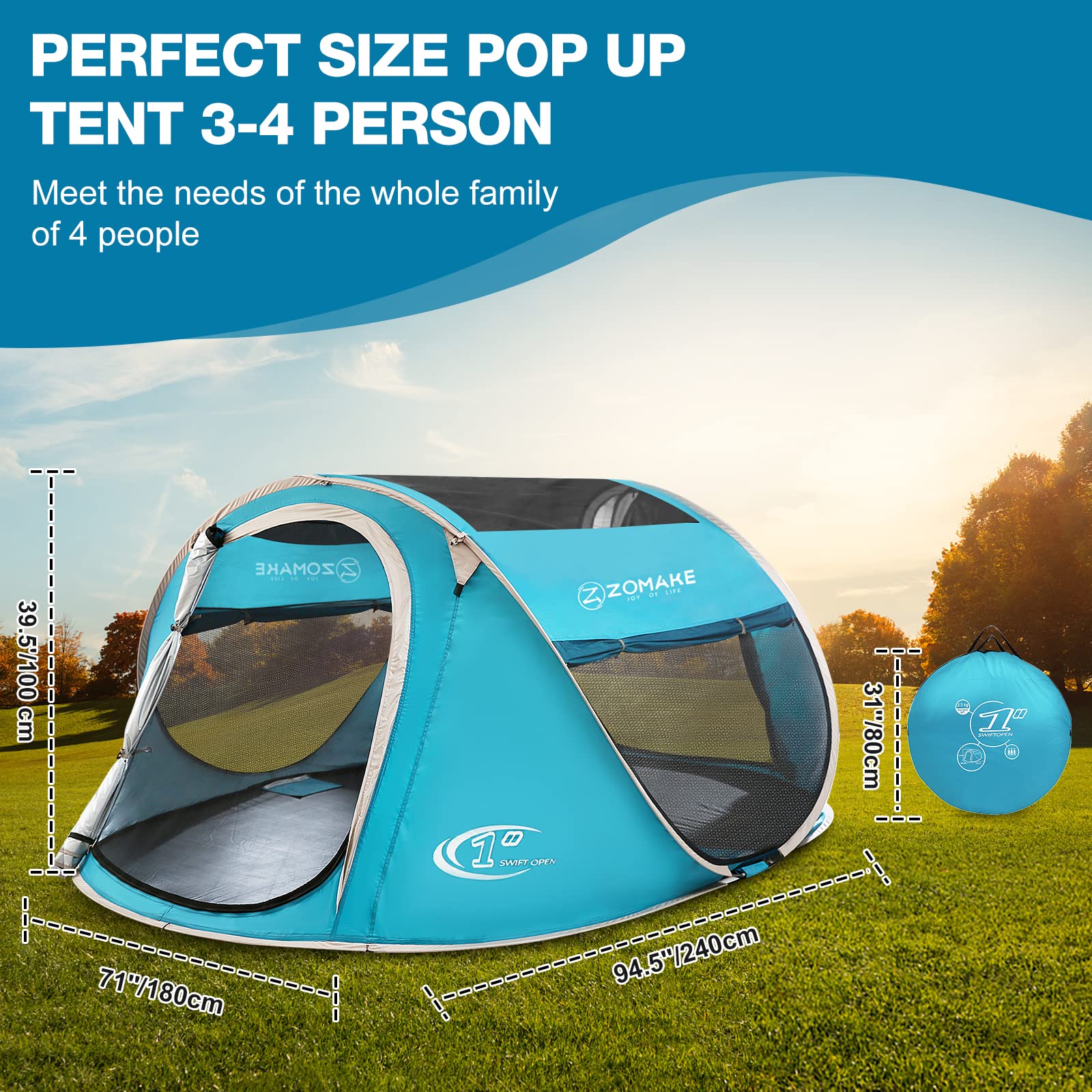 Easy Pop-Up Tent 2-4 Person